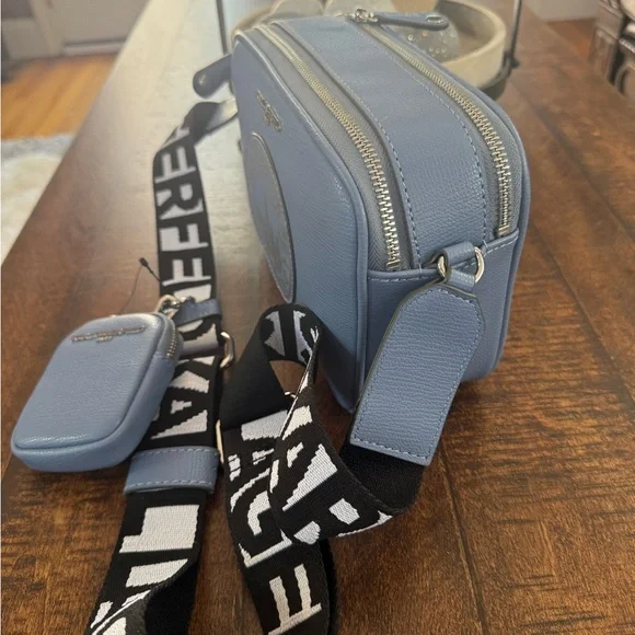 Karl Lagerfeld Blue Crossbody Bag with Logo Strap - Picture 5 of 7